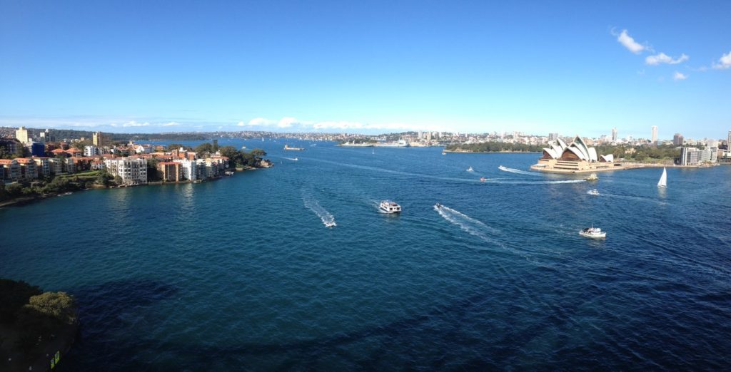 Panorama sur la baie de Sydney depuis le pont
